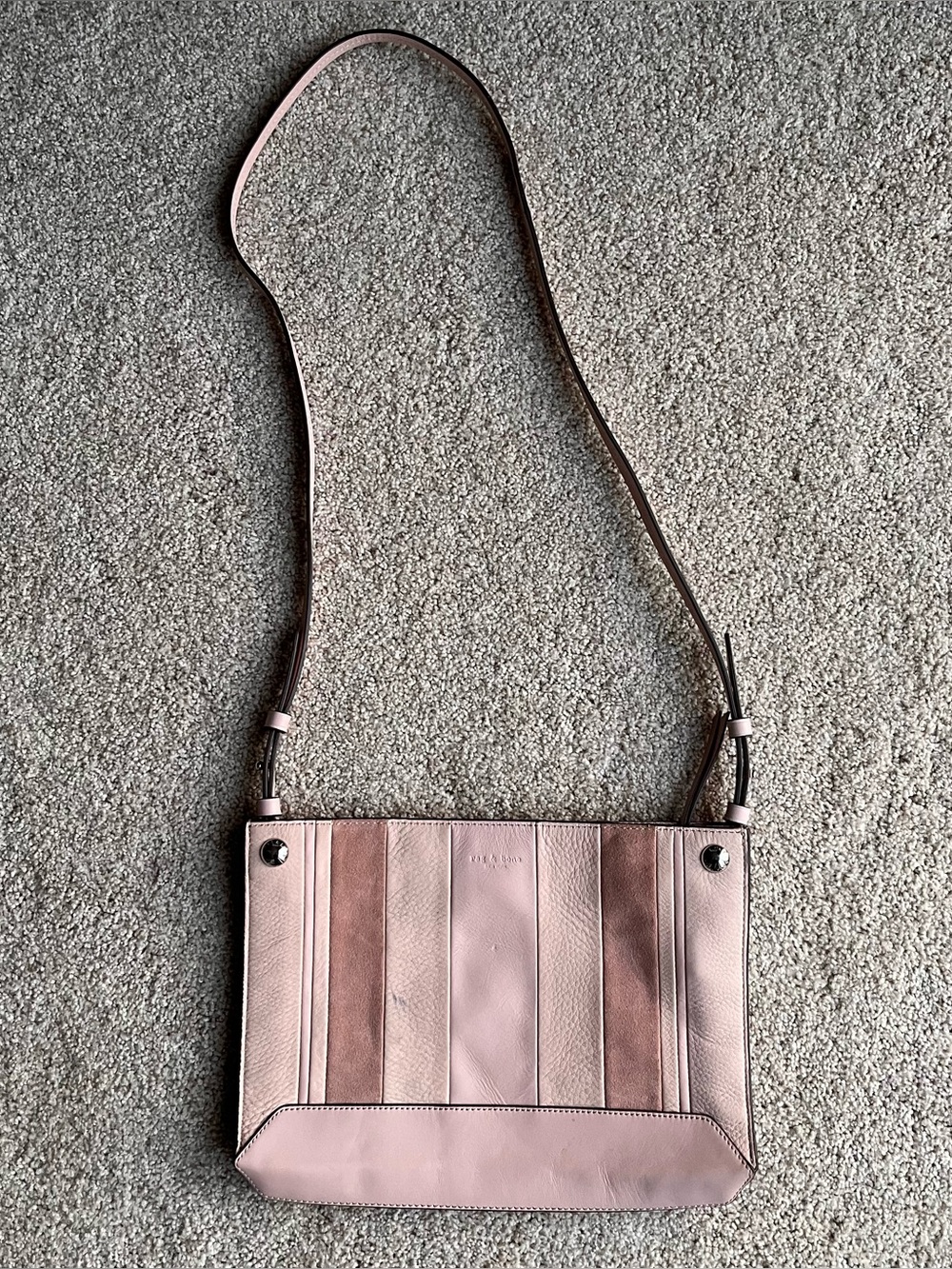 Rag & Bone Compass Pink Suede Crossbody Bag